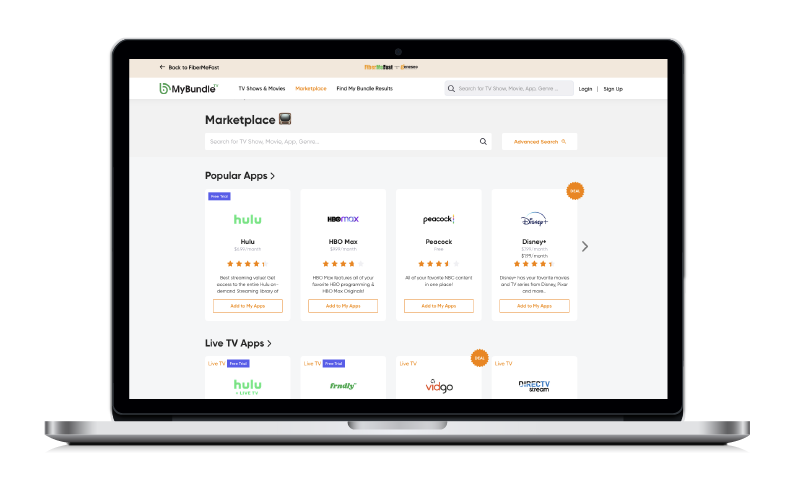 computer showing Streaming Marketplace
